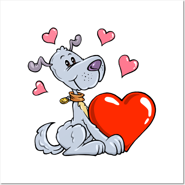 Dog in love Wall Art by SpageGiant